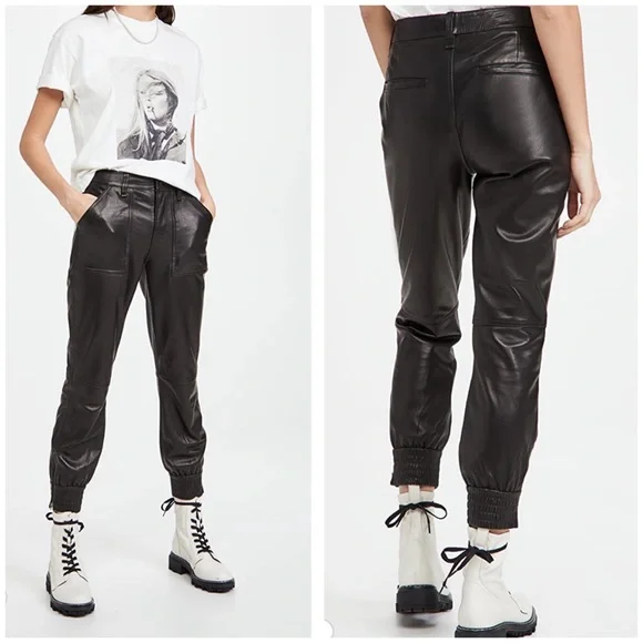 J Brand Arjun genuine leather joggers - Picture 1 of 11